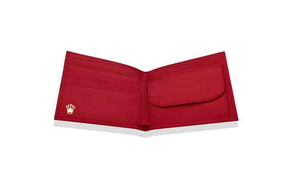 Authentic Rolex Red Leather Bi-fold Wallet 60.02.55 Rank S - Etsy