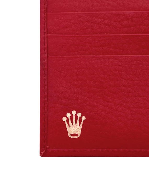 Authentic Rolex Red Leather Bi-fold Wallet 60.02.55 Rank S - Etsy