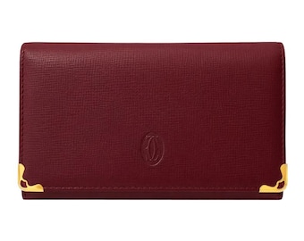 Cartier Must de Cartier Folding Wallet Bordeaux Made in Spain Rank A