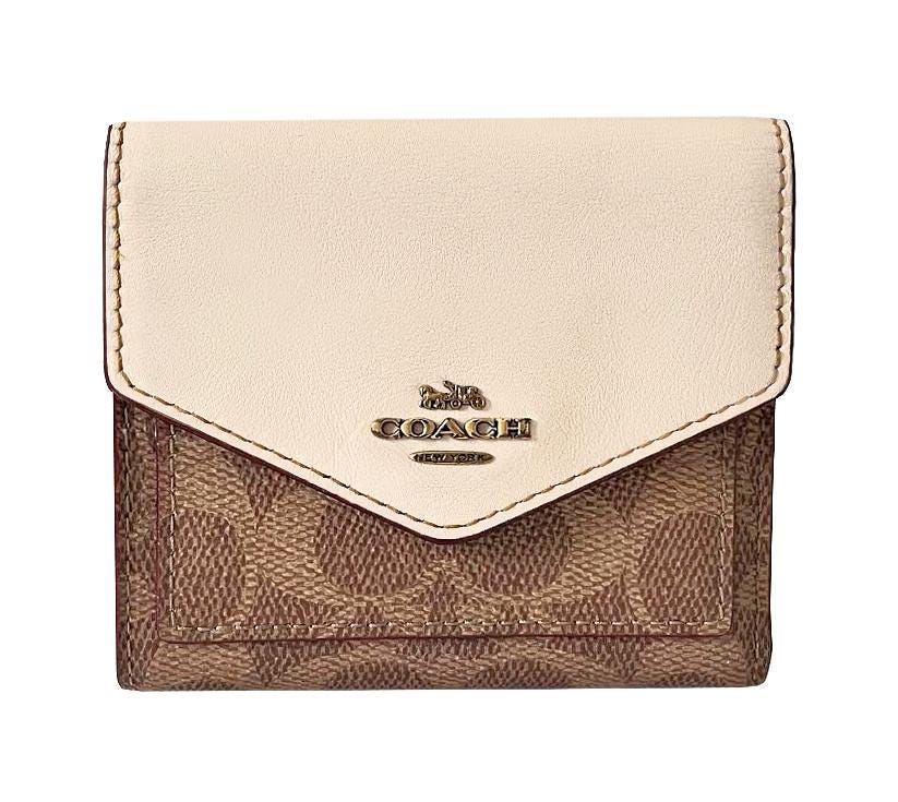 COACH 31548 Tri-fold Small Wallet in Colorblock Signature Canvas