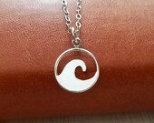 Wave Necklace, Sterling Silver Ocean Wave Necklace, Ocean Wave Necklace, Beach Jewelry, Waves Pendant, Sea Wave Necklace, Wave Jewelry