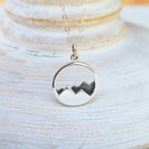 Mountain Necklace, Sterling Silver Mountain Range Necklace, Mountain Range Pendant, Mountain Climbing, Mountain Jewelry, Hiking Necklace