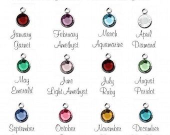 Birthstone Charm Add On, Swarovski Birthstone Charms, Add A Birthstone, Personalized Jewelry, Personalized Birthstone Necklace, Silver