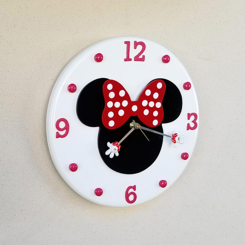 Minnie Mouse Clock Minnie Mouse Minnie Mouse Wall Clock | Etsy