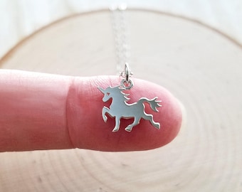 Unicorn Necklace, Sterling Silver Unicorn Necklace, Tiny Unicorn Necklace, Girls Unicorn Pendant, Unicorn Lover Gift, Unicorn Birthday