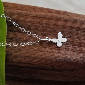 Tiny Butterfly Necklace, Sterling Silver Butterfly Jewelry, Butterfly Pendant, Butterfly Gift for Butterfly Lovers, Delicate Jewelry