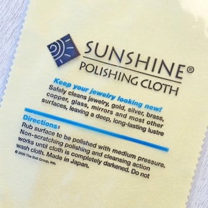Sunshine Polishing Cloth LG Large Size, Sterling Silver Polish Pad, Jewelry Cleaner Silver, Gold, Brass, Copper Polisher, Tarnish Remover