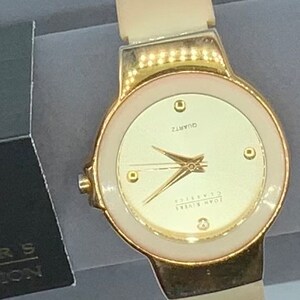 New Joan Rivers Watch creamy Vanila colored band clamp bracelet Quartz