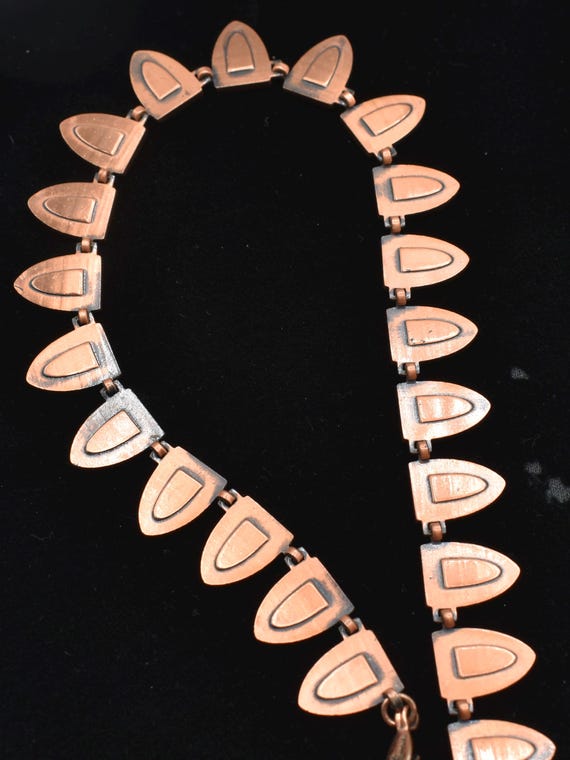 Solid Copper necklace Renoir Signed copper Egypti… - image 7