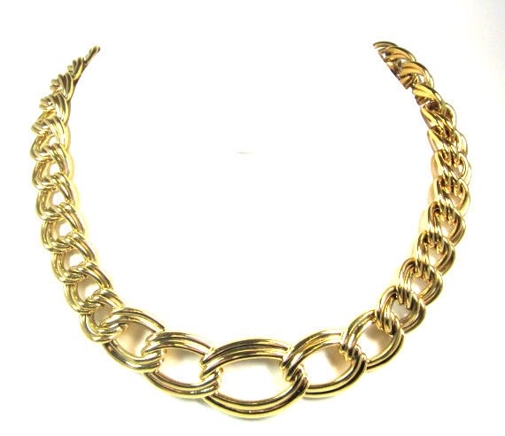 Designer Napier Signed Double Loop Chain Necklace… - image 2