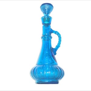 Vintage Jim Beam Genie Bottle, Decanter Blue, Aqua Blue Liquor Bottle, Jim Beam Aqua Glass, Blue decanter,  blue decanter,Genie Bottle