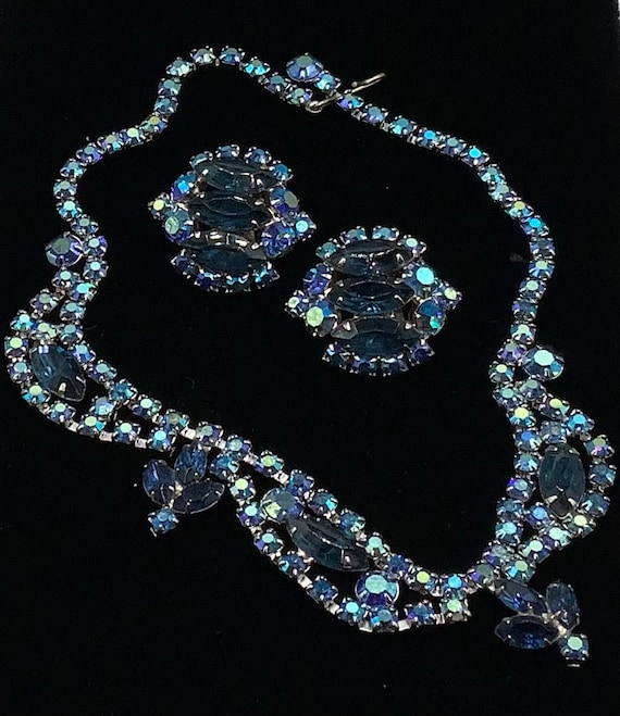 Rhinestone demi necklace and earrings Holliday Wed