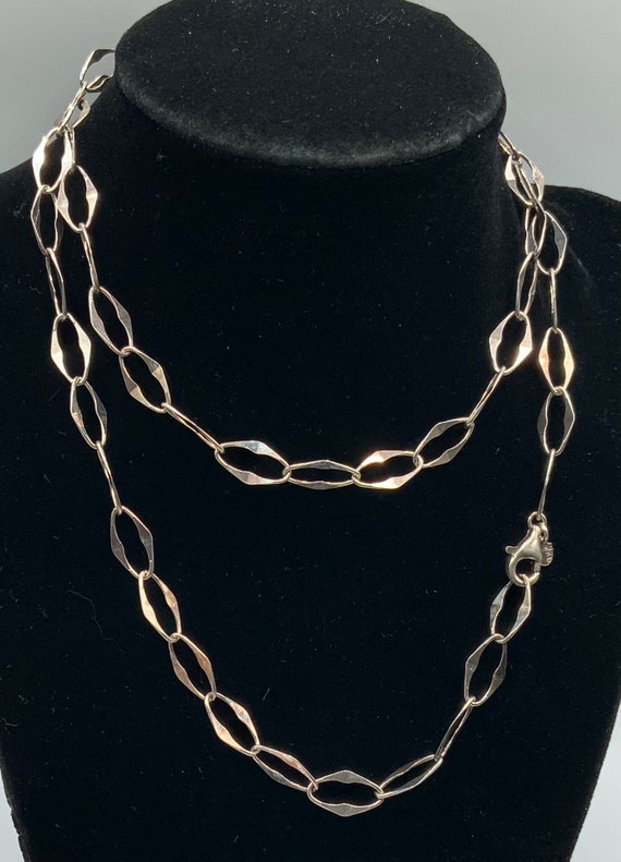 Unusual 30” sterling chain necklace