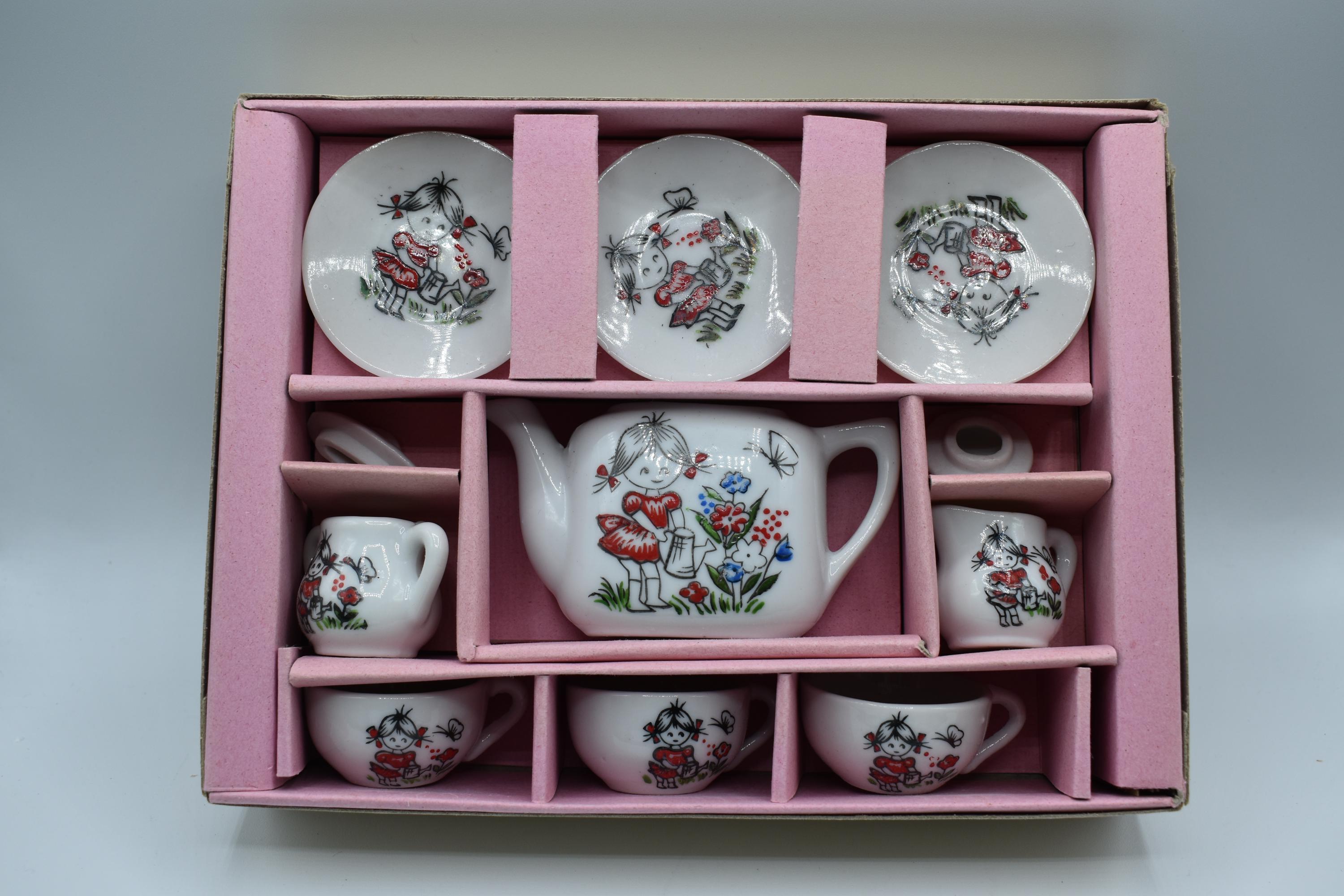 Vintage Jaymar Toy Tea Set | 11-piece Porcelain China, Original