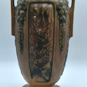Antique Roseville Pottery Florentine Vase with handles approx 8 1/2”1920s