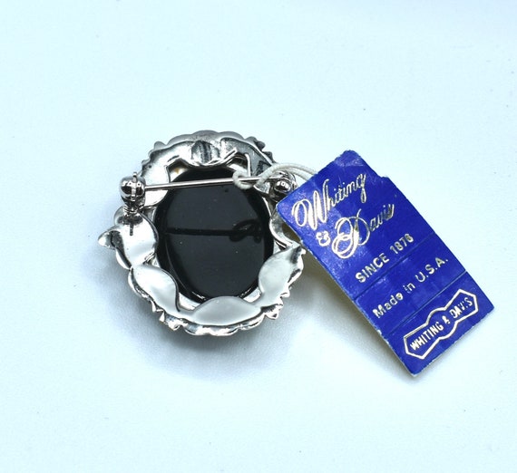 NWT Whiting Davis silver and black brooch - image 2