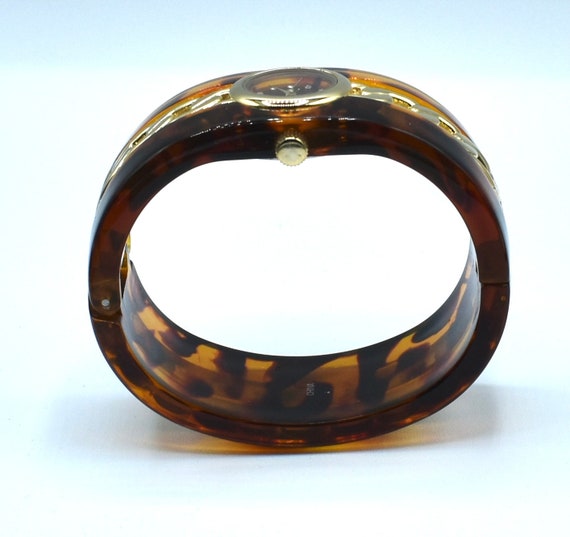 Tortoiseshell style watch bracelet japan movt tor… - image 6