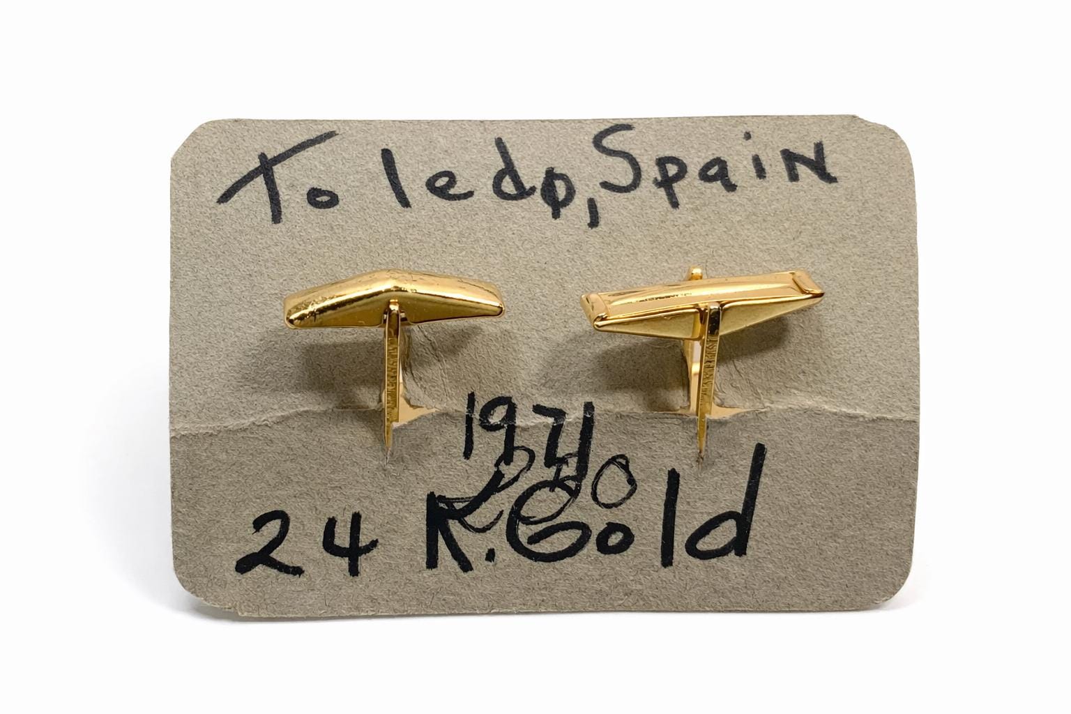 安政二分金のカフスボタン ダマスカス カフスボタン 24Kゴールド フルール・ド・リス ファルコン