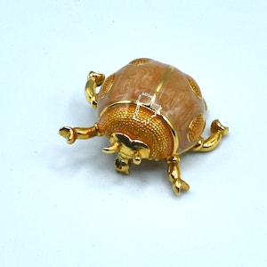 Huge Designer Enameled Ladybug Brooch, Large Ladybug Pin
