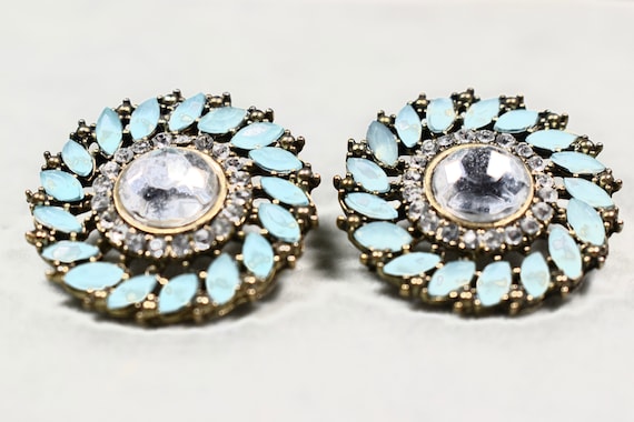 Clearance Beautiful Vintage Pastel Blue Rhineston… - image 2