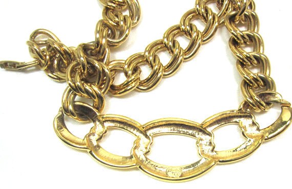 Designer Napier Signed Double Loop Chain Necklace… - image 5