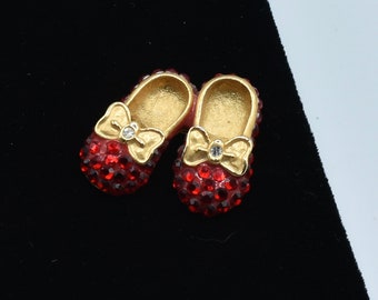 Rubys and diamonds Red Rhinestone Suzanne Bjontegard Ruby Slippers~ Wizard Of Oz Pin ~ Brooch