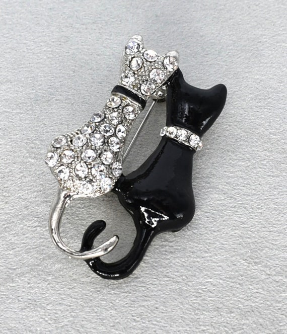 Personal Collection Vintage Rhinestone Kitty Cat … - image 1