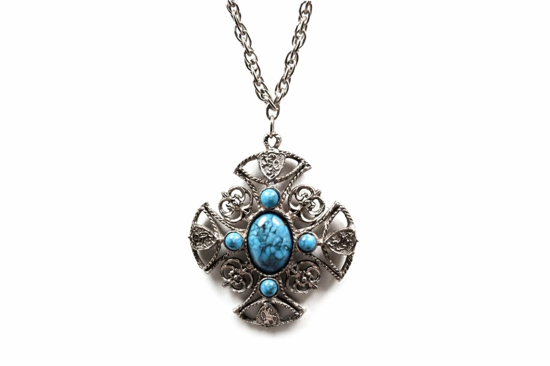 Pendentif Celtique Croix De Malte En Argent, Vintage - Occasion Vérifié