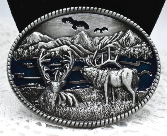 Vintage Nocona Cowboy Belt Buckle, Cross and Horse Design  display picture 1