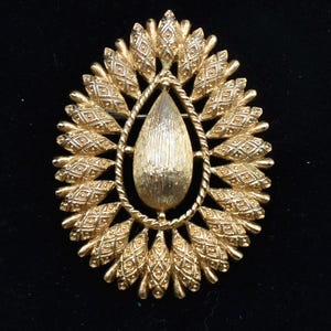 Monet vergoldete Brosche, Brosche, Brosche glänzend und strukturierte Gold