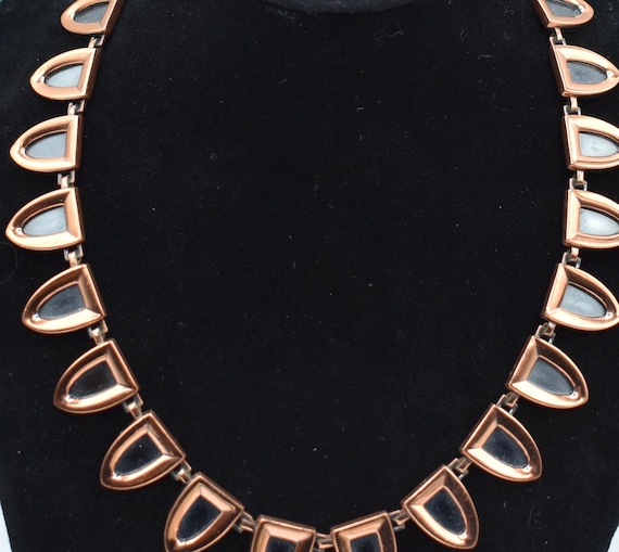 Solid Copper necklace Renoir Signed copper Egypti… - image 4