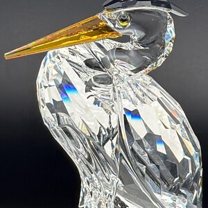 スワロフスキー　鷺（サギ）Silver heron Swarovski Silver Crystal Heron Figurine Gold Beak Retired - Etsy
