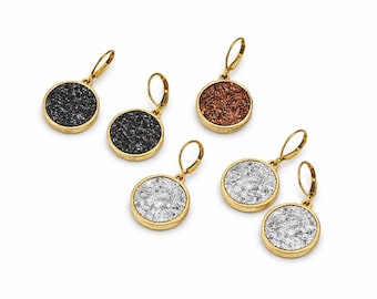 Joan Rivers Dangle Earrings Set Gold Tone Crystal Cabochon Vintage Signed Jewelry