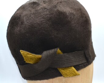 Spectacular Miss Carnegie winter hat brown and olive green, Haiti Carnegie vintage hat made in Austria