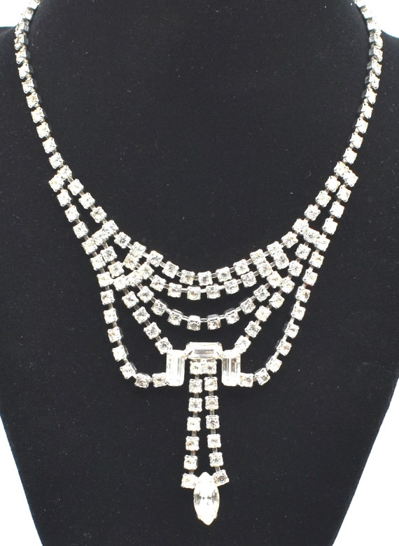 Art Deco Rhinestone Wedding Necklace