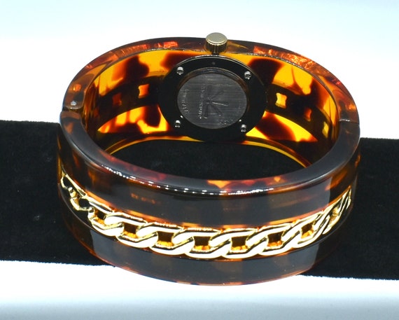 Tortoiseshell style watch bracelet japan movt tor… - image 5