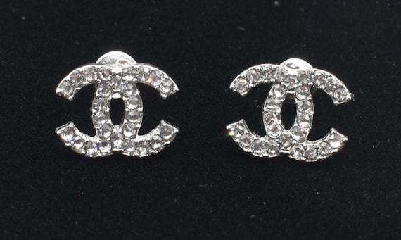 Authentic Chanel CC Rhinestone Stud Earrings – Cl… - image 1