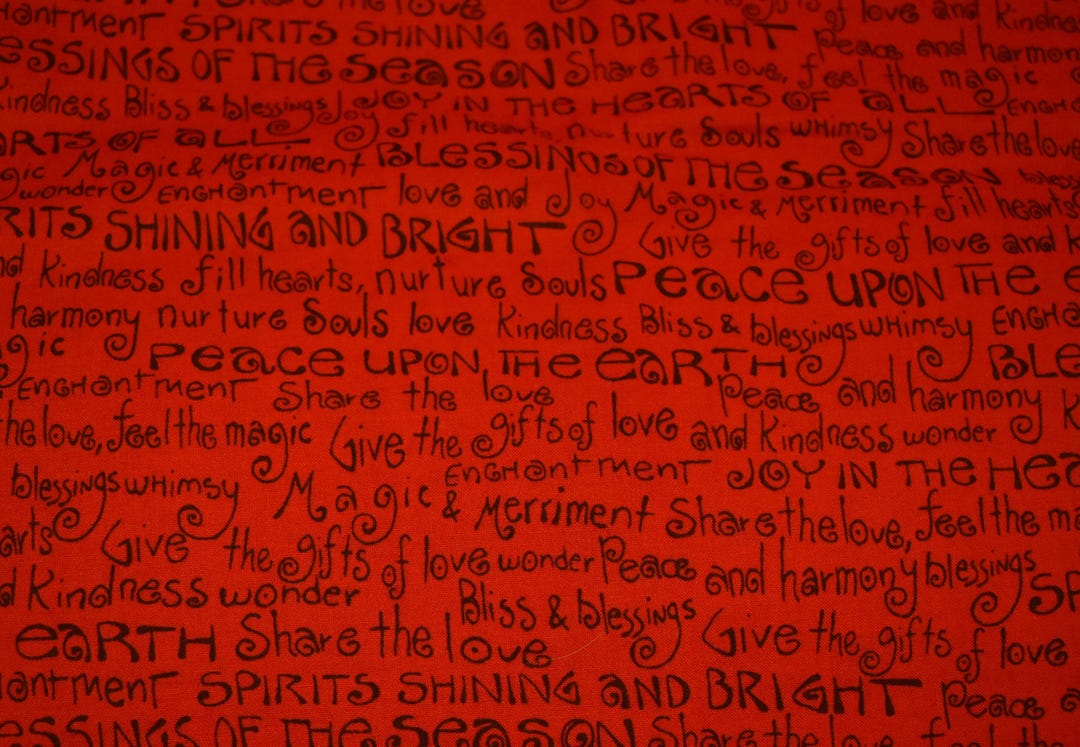 Red Script Artist Clothworks Red Script Quilting Fabric Quarter Yard - Etsy