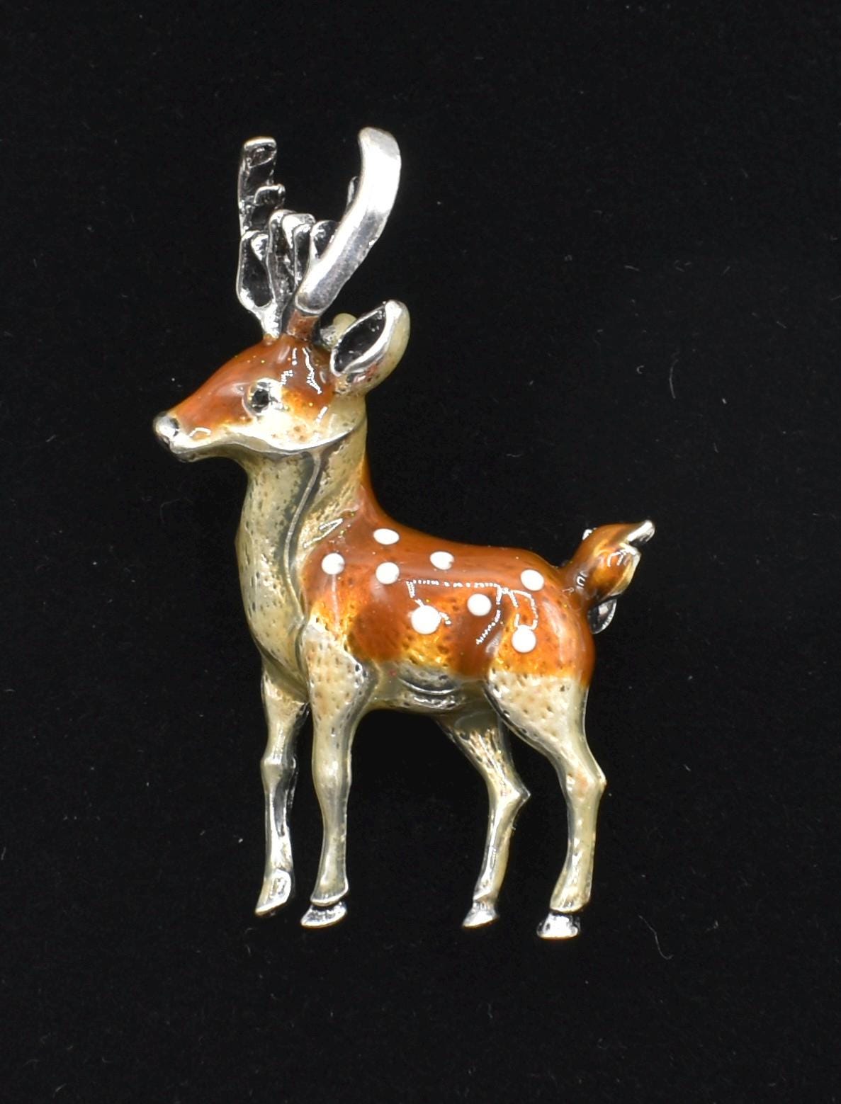 Broche Délicate Cerf Avec épingle Dorée - Bijou Ancien Neuf Avec étiquette