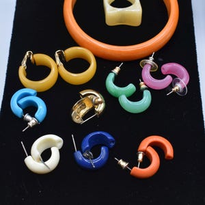 KJL Signed bracelet / Pierced Earrings 8 different colors, Kenneth Jay Lane earrings ring and bracelet