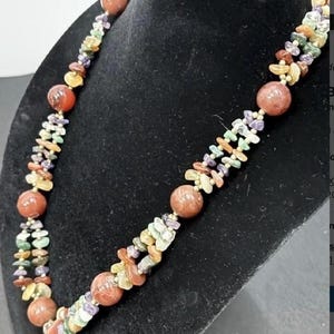 Large Southwestern Statement necklace, Semi-Precious stones, natural stone necklace
