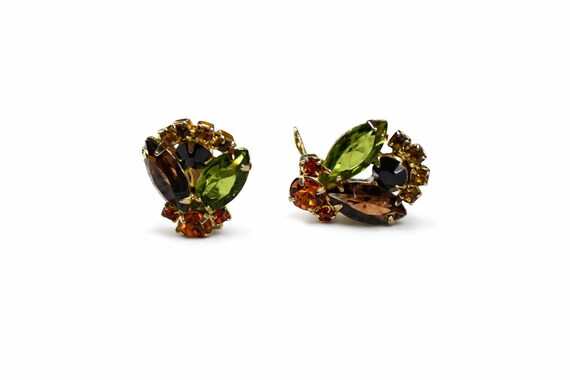 Vintage Bee Clip-On Earrings, Juliana Style Rhine… - image 2