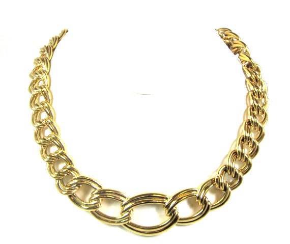 Designer Napier Signed Double Loop Chain Necklace… - image 1