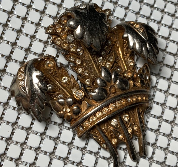 Art Nouveau Edwardian Floral Silver Tone Large Dre