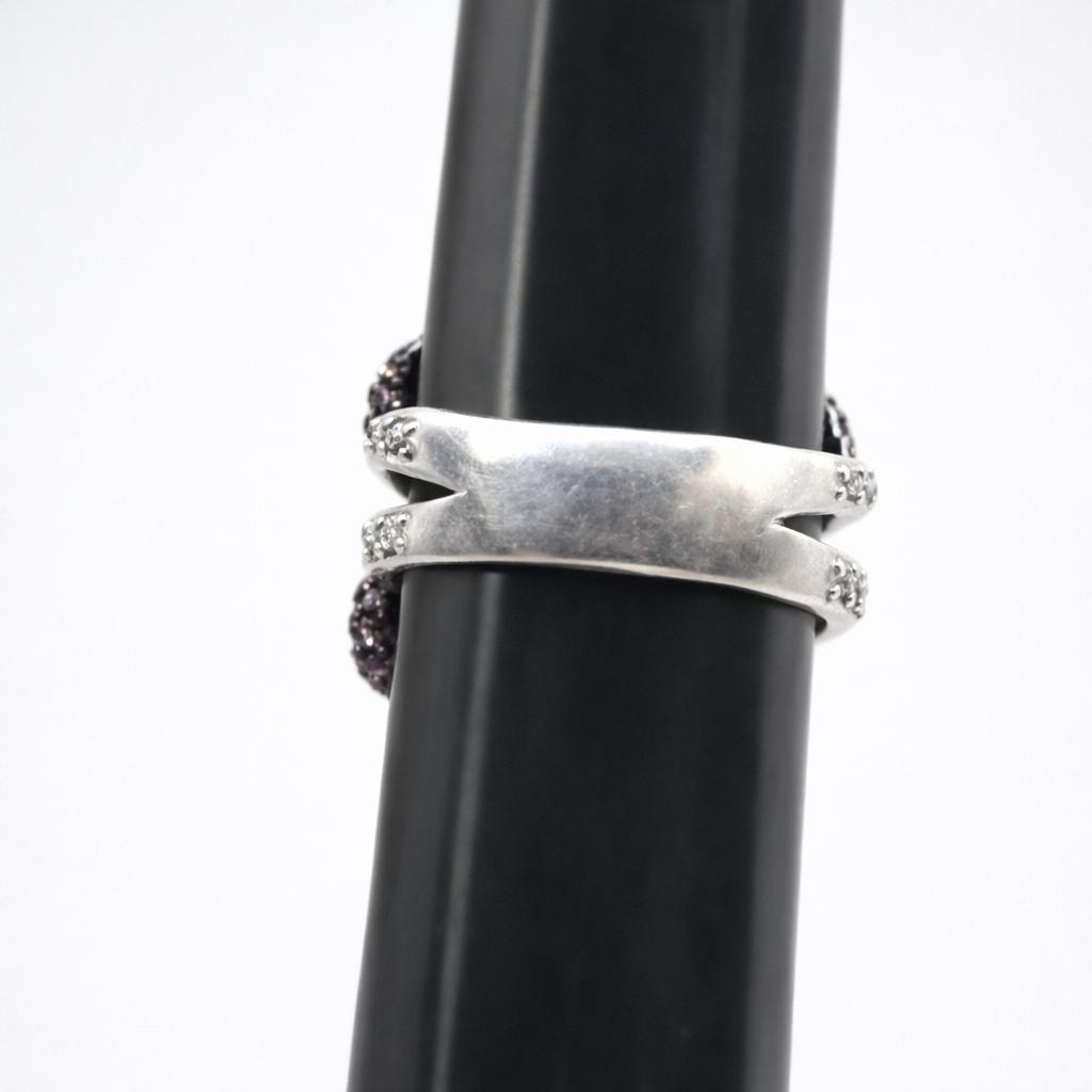 スターリングシルバー アメジスト バタフライ リング サイズ 8.5