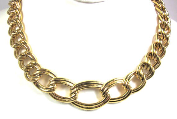Designer Napier Signed Double Loop Chain Necklace… - image 3