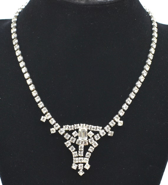 Art Deco Rhinestone Wedding Necklace