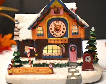 Hawthorne Village Rudolph “Clock Shop” Lighted Christmas House w/ COA