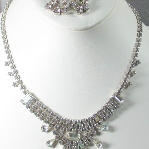 Beautiful Rhinestone wedding necklace and earrings, mother in law necklace, Anniversary necklace