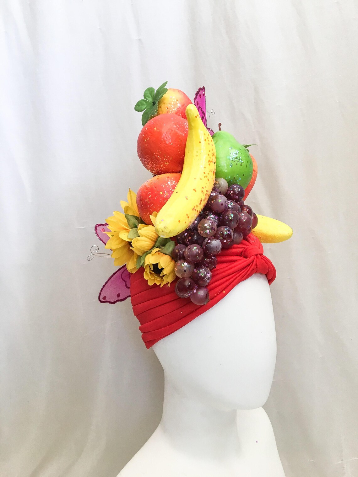 Glitter Fruit Turban Headdress // Fruit Headdress 1940s Etsy